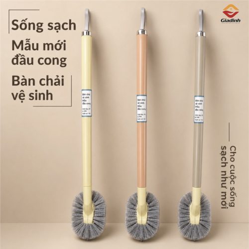 J-1200 - Cọ bồn cầu đầu cong lông cứng treo tường nhiều màu
