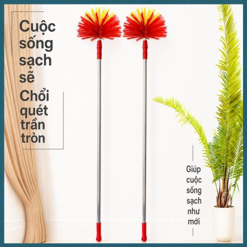 J-1725 - Chổi quét bụi trần nhà, màng nhện cán rút kéo dài