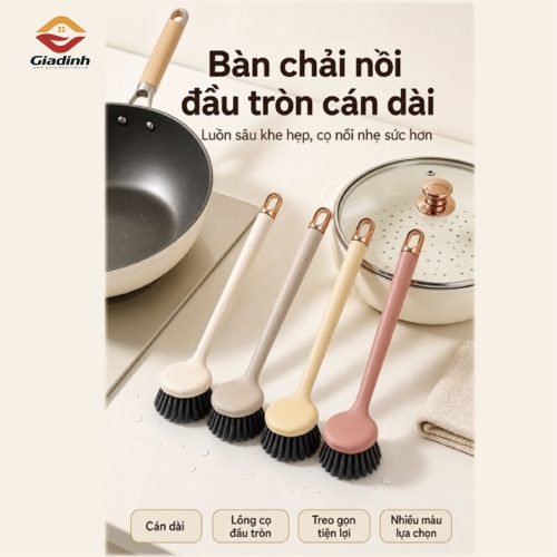 MX-076 - Cọ rửa nồi chảo, bát đĩa cán dài