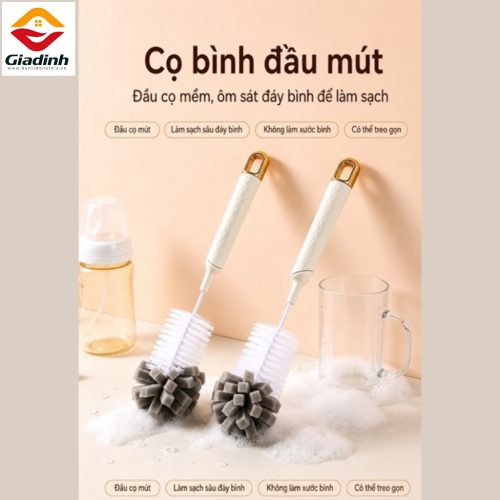 MX-1041 - Cọ rửa ly cốc 2 trong 1 kết hợp mút xốp