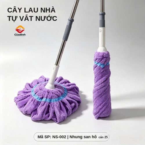 KB-NS002 - Cây lau nhà tự vắt khô/ướt bản rộng 68cm