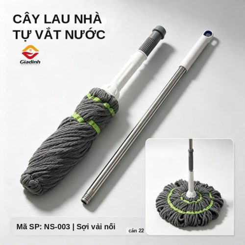 KB-NS003 - Cây lau nhà tự vắt xoay 360 độ rảnh tay