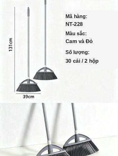 NT-228 - Chổi quét nhà lông mềm cán dài cao cấp
