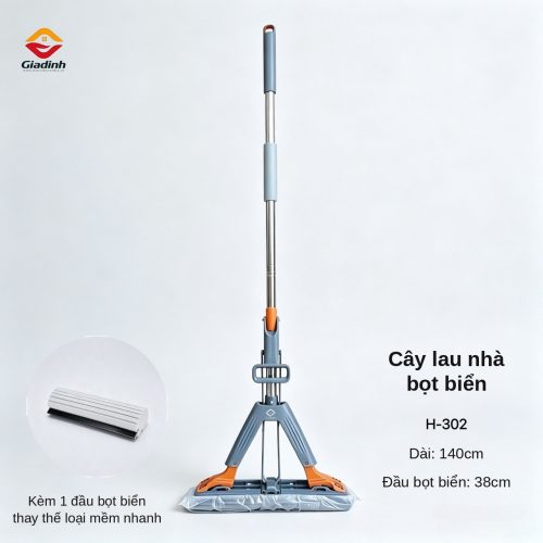 H-302 – Cây lau nhà bọt biển (dài 140cm, đầu 38cm)