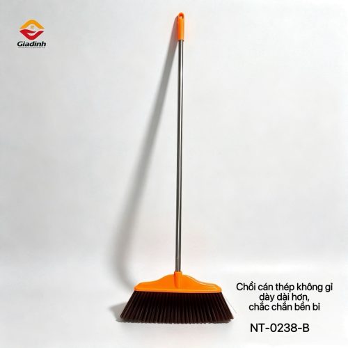 NT-0238-B - Chổi quét nhà lông mềm cán inox khổ rộng
