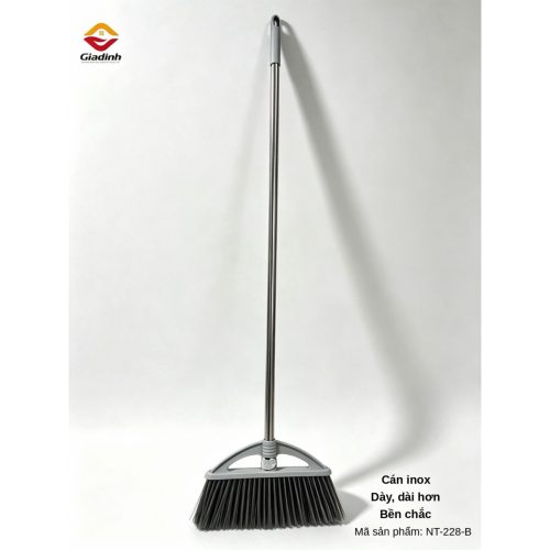NT-228-B - Chổi quét nhà lông mềm cán inox cao cấp