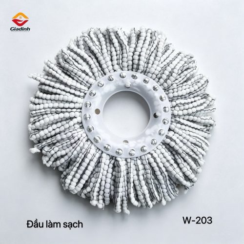 W-203 – Bông lau thay thế cây lau nhà xoay (màu trắng xám)