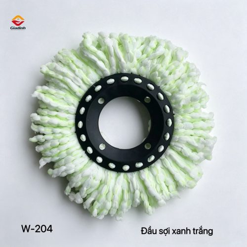 W-204 – Bông lau thay thế cây lau nhà xoay (sợi xanh trắng)