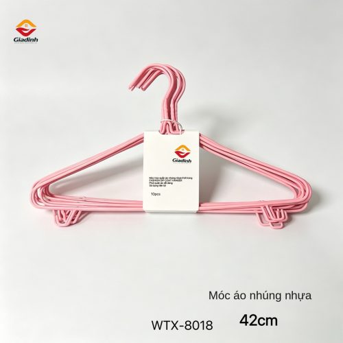 WTX-8018 – Móc áo nhúng nhựa 42cm (bộ 10 cái)