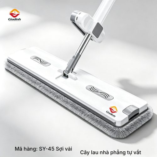 SY-45 - Cây lau nhà dẹt tự vắt sợi microfiber bản 45cm