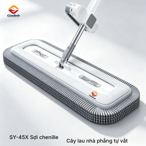 SY-45X - Cây lau nhà dẹt tự vắt vải chenille dày bản 45cm